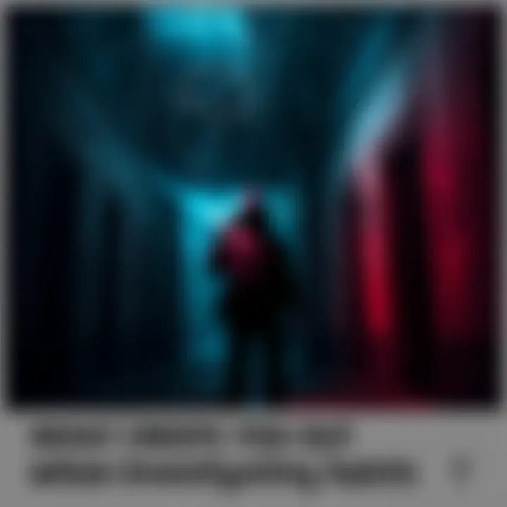 A person in dark clothing with a flashlight exploring an eerie, abandoned building filled with cobwebs and shadows, representing fears during ghost investigations.