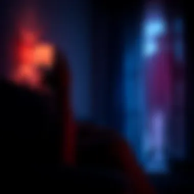 Paranormal effects from relaxation tapes A person listening to a relaxation tape while sitting in a dimly lit room, looking disturbed as strange shadows loom nearby, hinting at unsettling experiences.