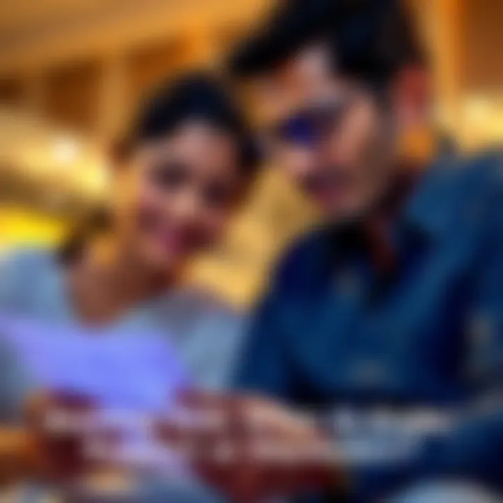 A thoughtful couple looks at a list of names, pondering options for naming their child after a deity.