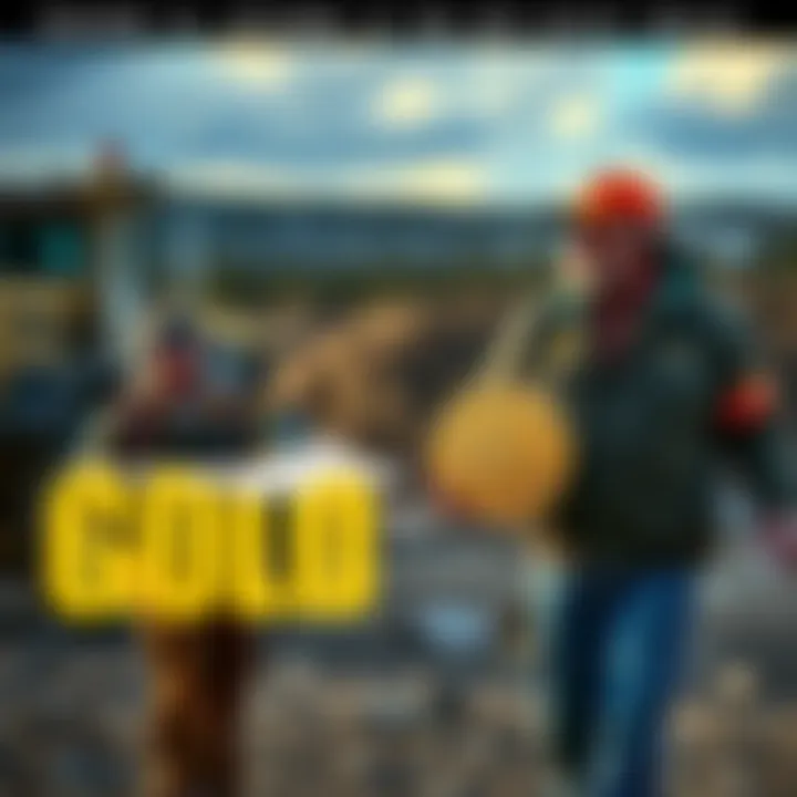 Parker stands near a mining site, deep in thought about his next move, while Doumitt holds a new gold coin design