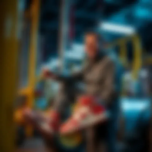 Parker cleaning the wash plant in stylish Nike Dunk Highs, smiling and enjoying his work