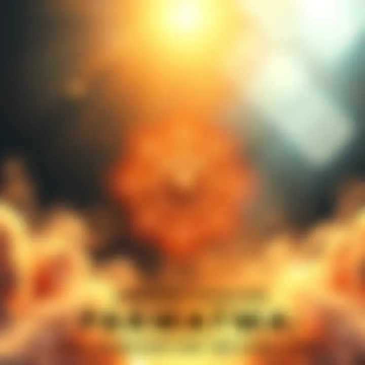 A serene symbol representing the concept of Parmatma, surrounded by a peaceful aura, reflecting spirituality and inner peace.