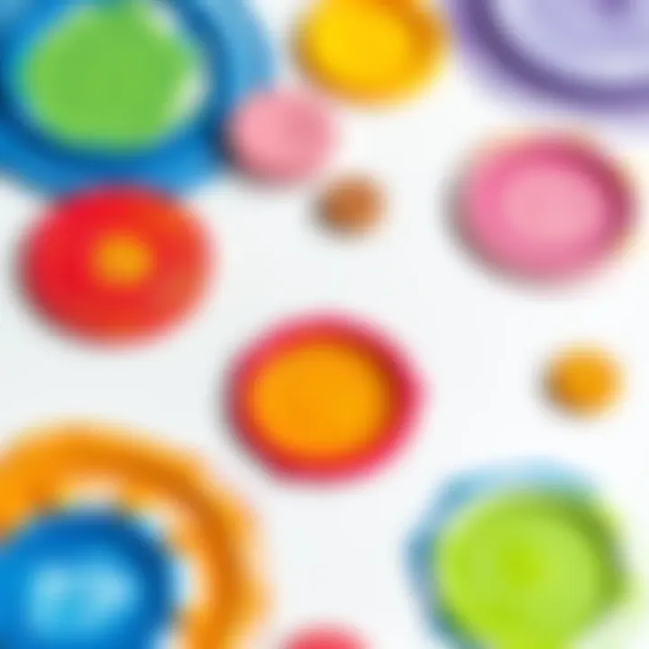 Colorful pastel circles drawn on a white sheet of paper, showcasing techniques for drawing perfect circles.