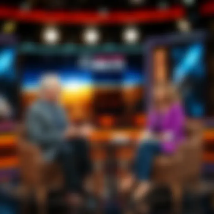 Pastor Mark Biltz discussing biblical prophecies with Patricia Cori on a talk show set