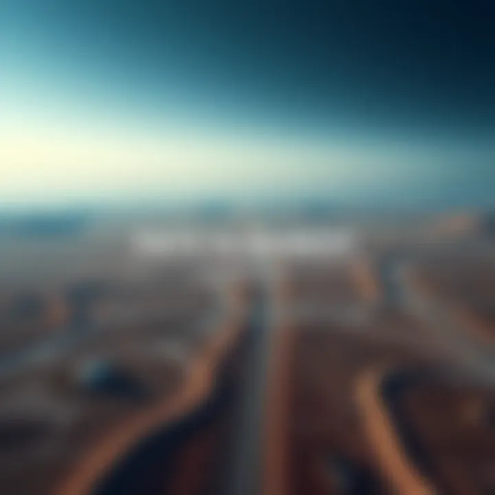 Path Alignment in Mosul An aerial view showing the unusual alignment of paths and features along the orb pathway in Mosul, highlighting the geographical layout.