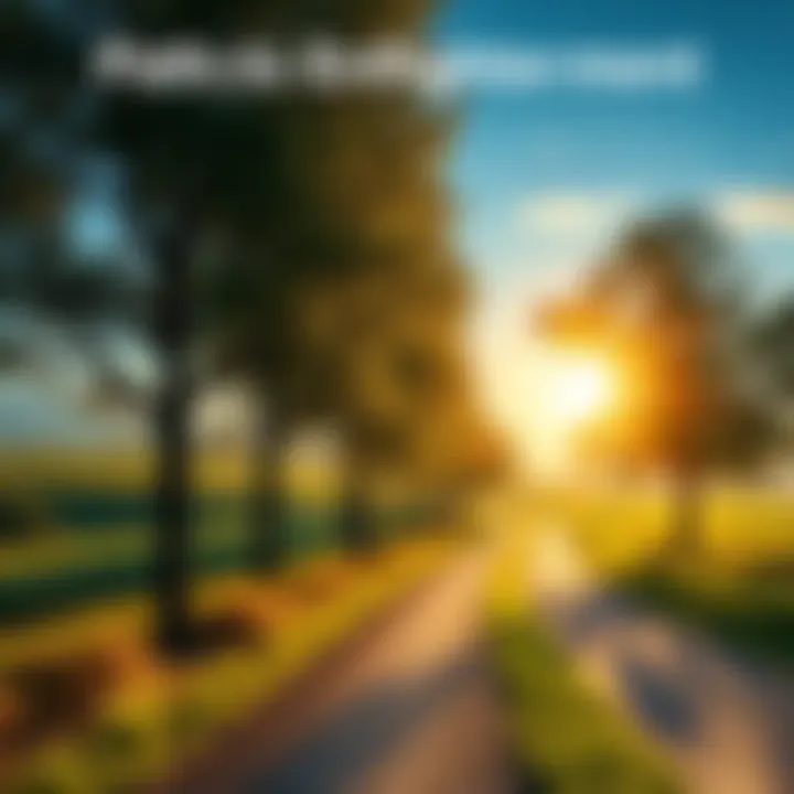 A serene landscape featuring a peaceful path lined with trees, representing the journey toward peace and truth.