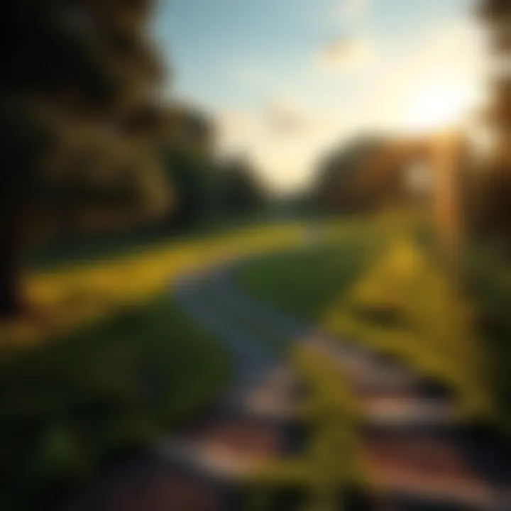 A serene landscape with a winding path leading through trees towards a bright horizon, symbolizing the journey to true wisdom.