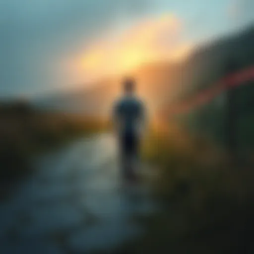 A person walking along a path symbolizing their journey of self-discovery and growth.