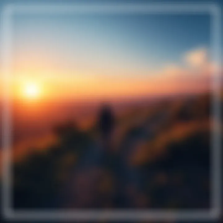 A person walking along a sunset-lit path, symbolizing a journey towards healing and understanding.