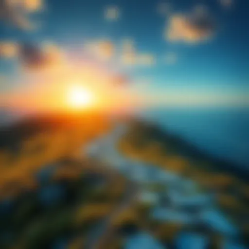 A serene landscape with a winding path leading towards a bright horizon, symbolizing the journey of enlightenment versus physical life.