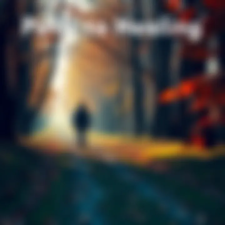 A person walking on a path surrounded by trees, looking hopeful and determined