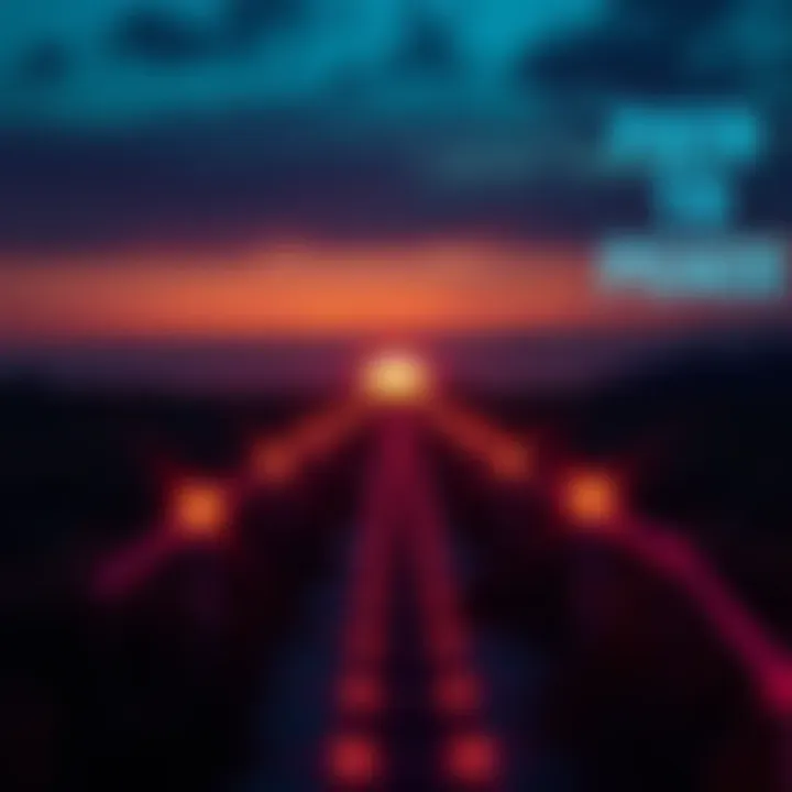 A serene pathway lined with soft glowing lights, leading towards a bright, warm horizon symbolizing hope and tranquility after distressing experiences.