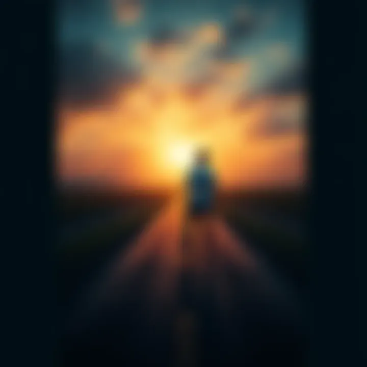 Pathway to Change A person standing at a fork in the road, looking contemplative as they decide on a new direction, symbolizing choice and change.