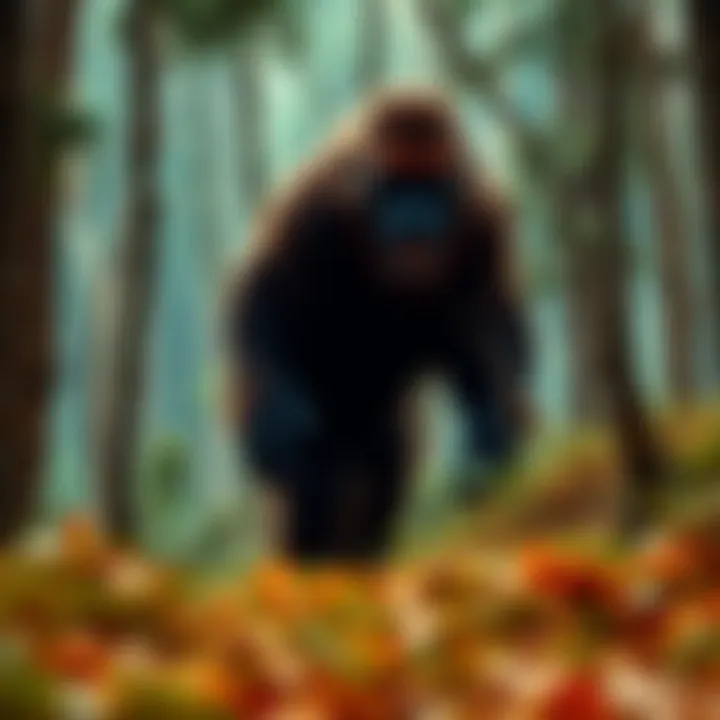 Patterson–Gimlin Film Scene A still from the Patterson–Gimlin film showing a large, hairy creature walking in a wooded area.