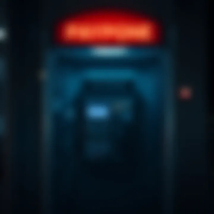 An empty payphone in a dimly lit area, symbolizing the place where Angela Hammond was abducted.
