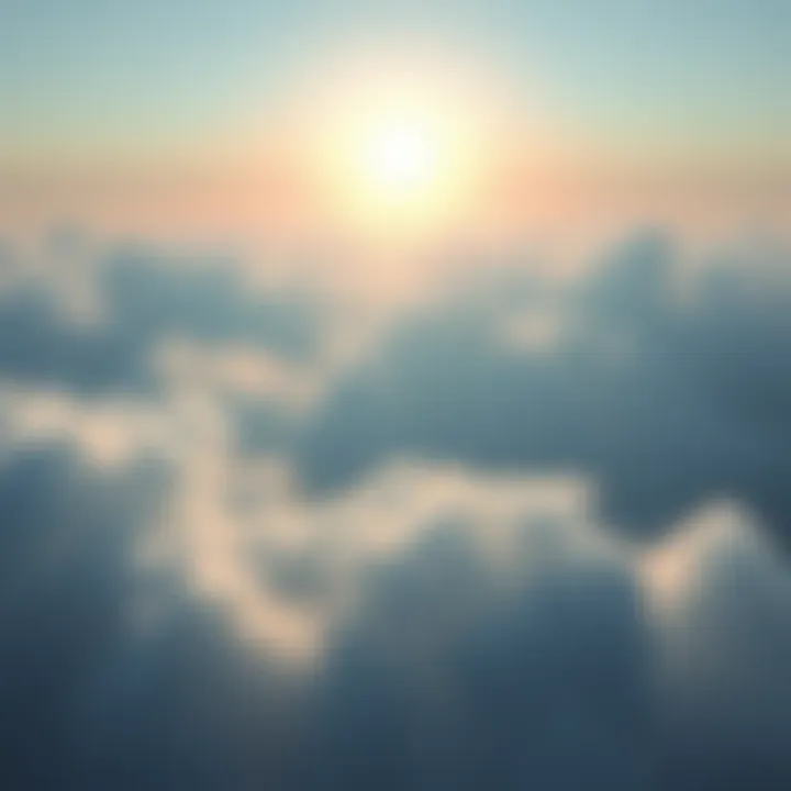 Peace After Death A serene landscape with soft clouds and a glowing light symbolizing peace after life struggles