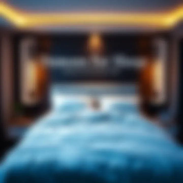 Peaceful bedroom scene A cozy bedroom with soft lighting and comfortable bedding, creating a calming atmosphere for sleep.