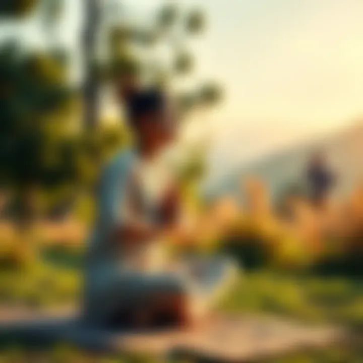 A person practicing Kriya Yoga meditation in a serene environment, surrounded by nature.