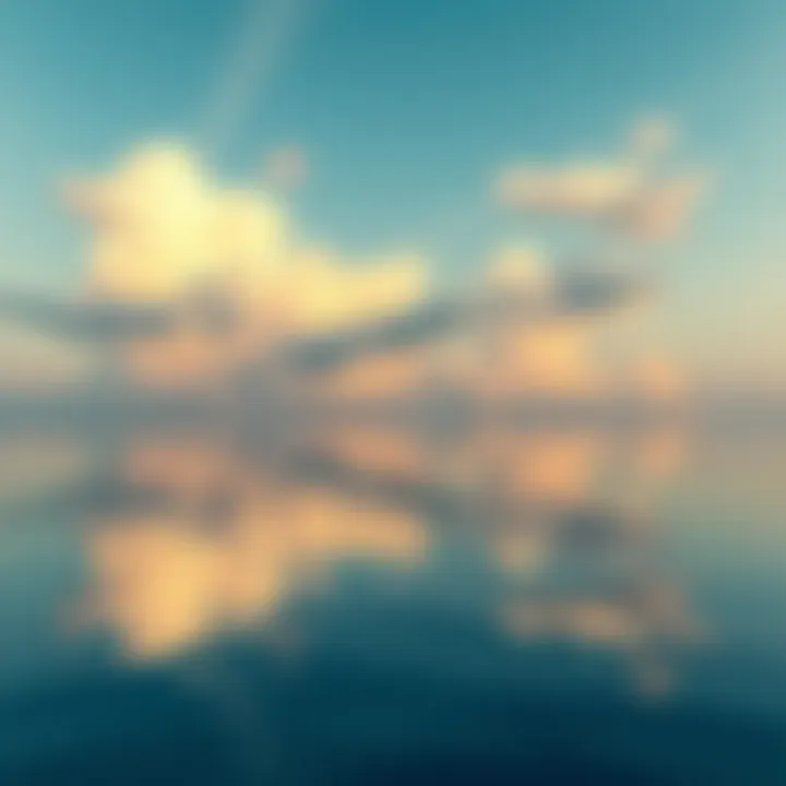 A calm body of water reflecting the sky, symbolizing the soothing nature of Pisces in a serene environment.