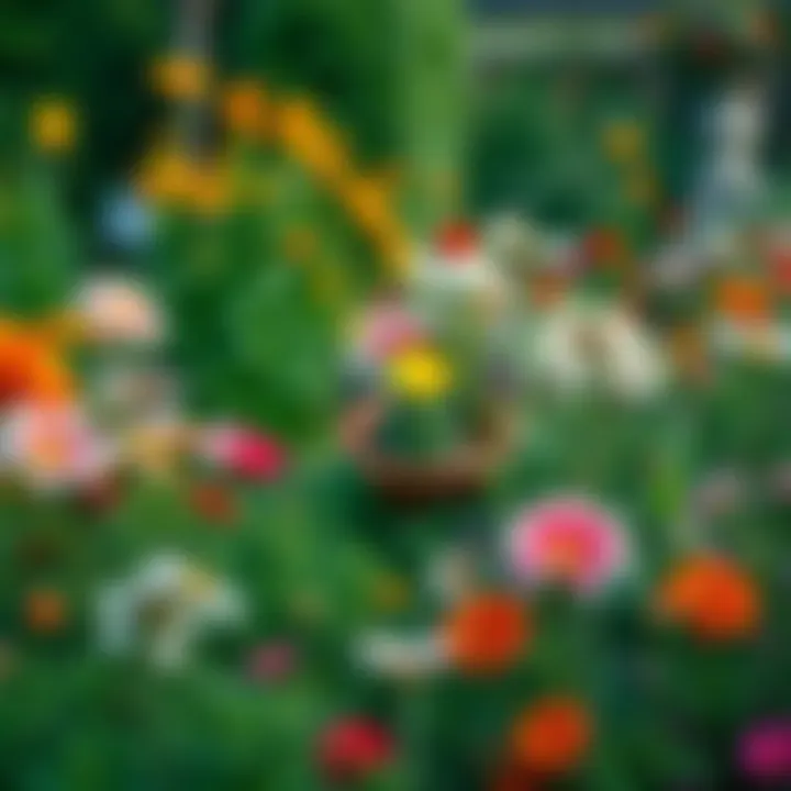 A tranquil garden scene featuring various colorful flowers and greenery, representing the themes of Mary Oliver's poem 'The Gardener'.