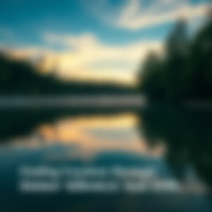 Peaceful Nature Scene A serene landscape with a calm lake reflecting trees and a clear sky, symbolizing inner silence and tranquility.