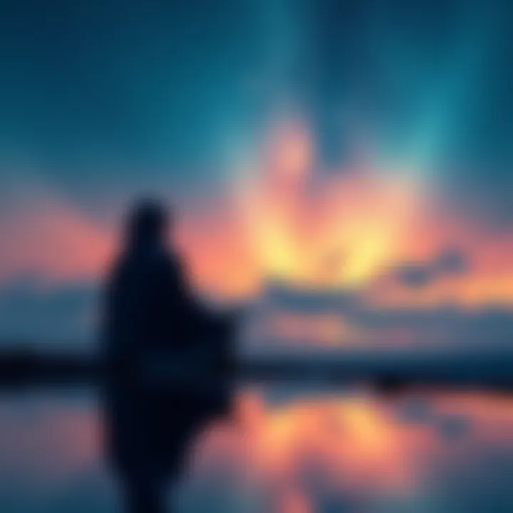 A serene figure meditating under a starry sky, symbolizing the search for peace after life and the end of reincarnation.