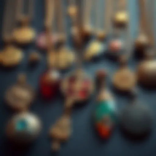 A variety of pendants featuring unique symbols, showcasing their diverse cultural meanings.