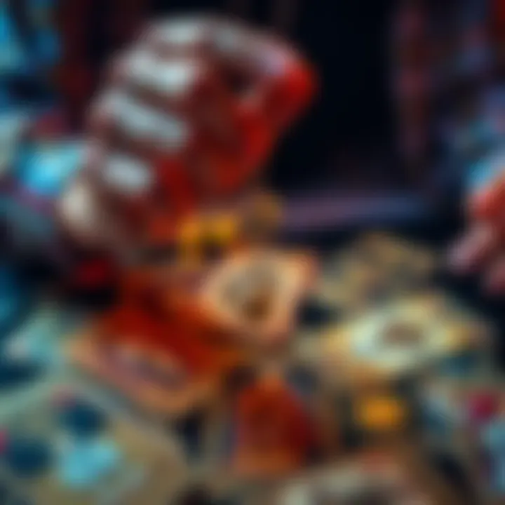 Pendulum and Tarot Cards A person holding a pendulum over a spread of tarot cards, inviting questions from the community.