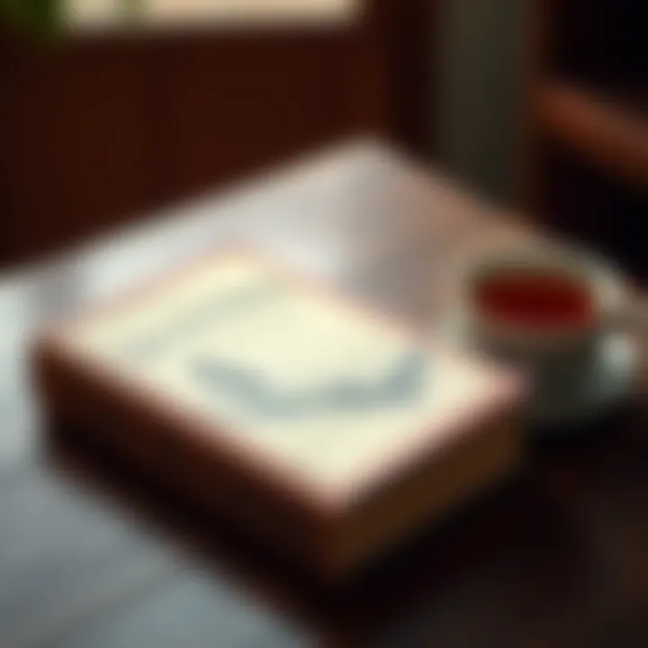 A close-up of the Penguin Classics edition of Tao Te Ching resting on a wooden table with a cup of tea beside it.