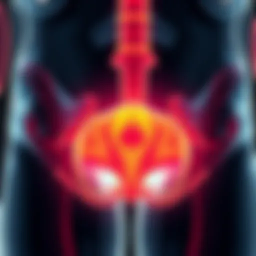 An anatomical illustration showing the positioning of the p*nis hole and highlighting recent observations about its height.
