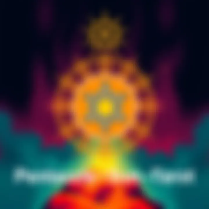 A vibrant illustration of a pentacle surrounded by a sun and star, representing energy and spiritual significance in tarot readings.