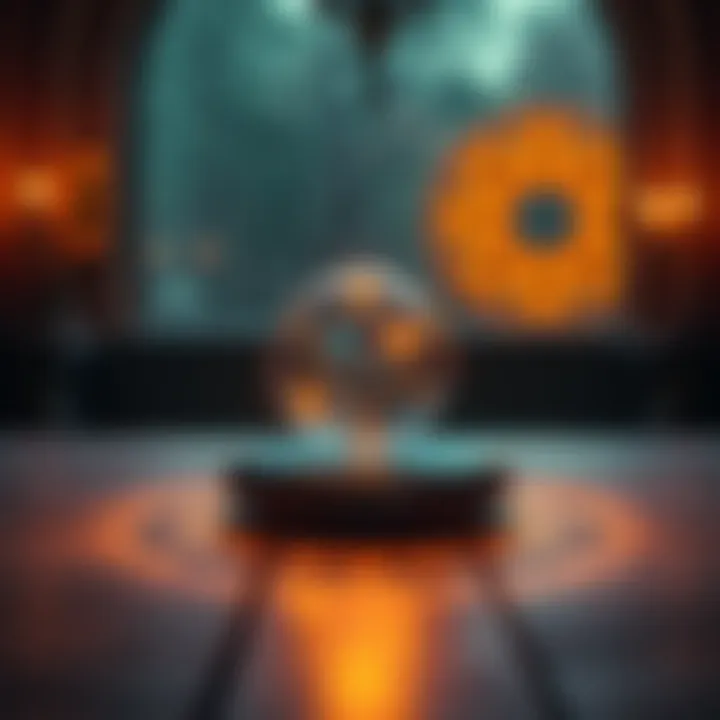 A pentasphere and genesa crystal placed on a wooden table, with a soft glow surrounding them, symbolizing energy balance and spiritual connection.