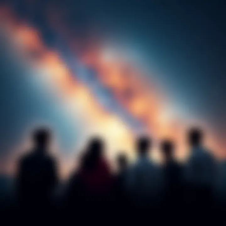 A group of people discussing their experiences with nakshatras while looking at a starry sky