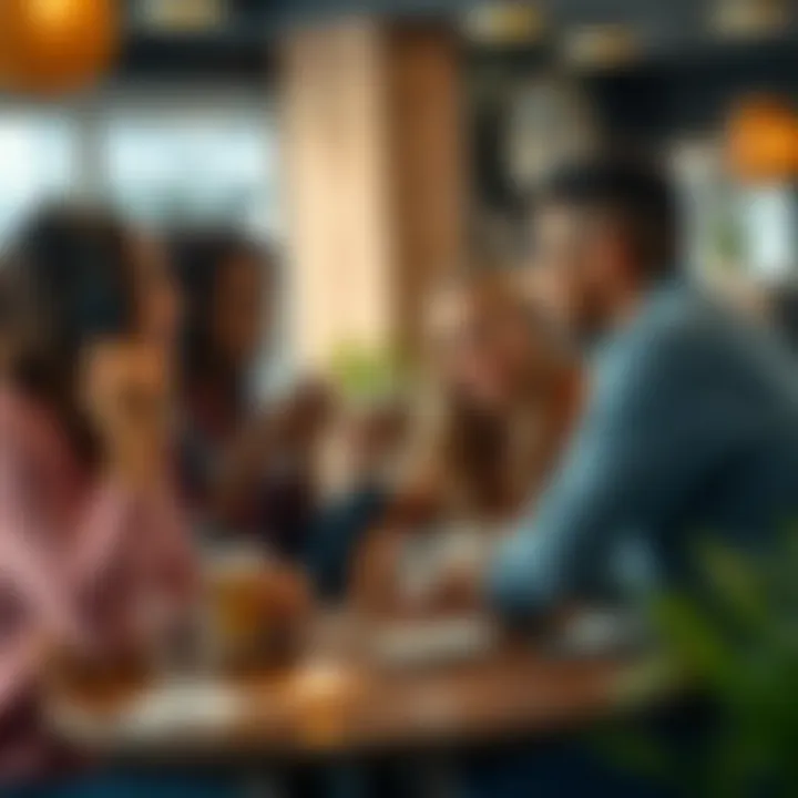 People Connecting Over Coffee A group of diverse friends sitting at a cafe, engaging in deep conversation and sharing smiles, representing the importance of genuine connection in friendships.