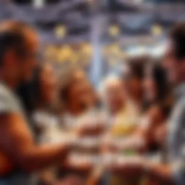 A diverse group of people smiling and interacting at a community event, symbolizing the connections that tie them together.