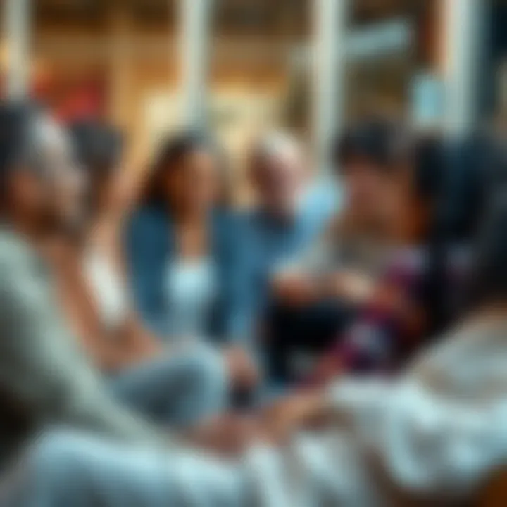 People connecting through shared experiences A diverse group of people sitting together, sharing stories and laughter, demonstrating connections formed through shared experiences.