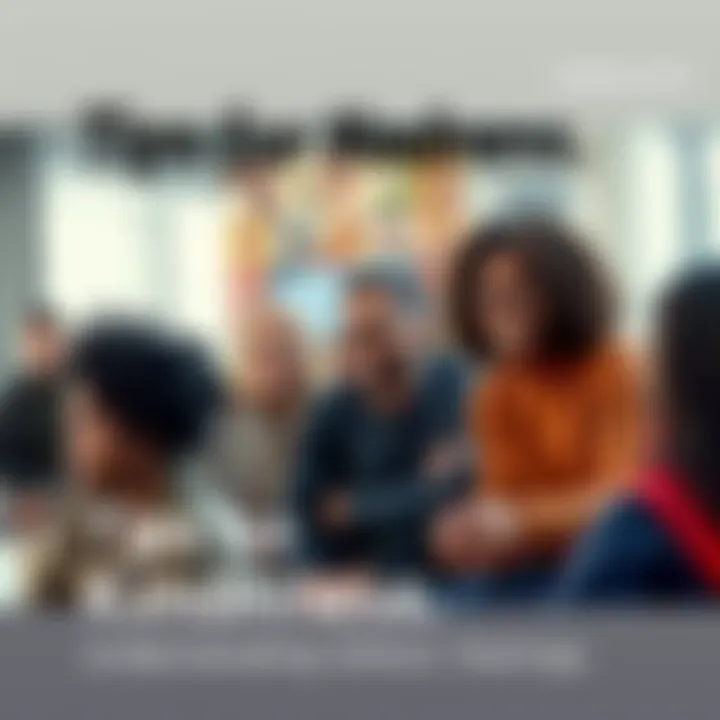 A group of diverse individuals sitting together, smiling and listening to each other, showing empathy and understanding.