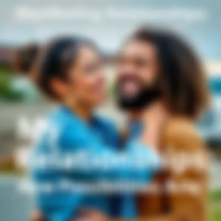 A woman and a man smiling at each other, sharing a moment of connection outdoors