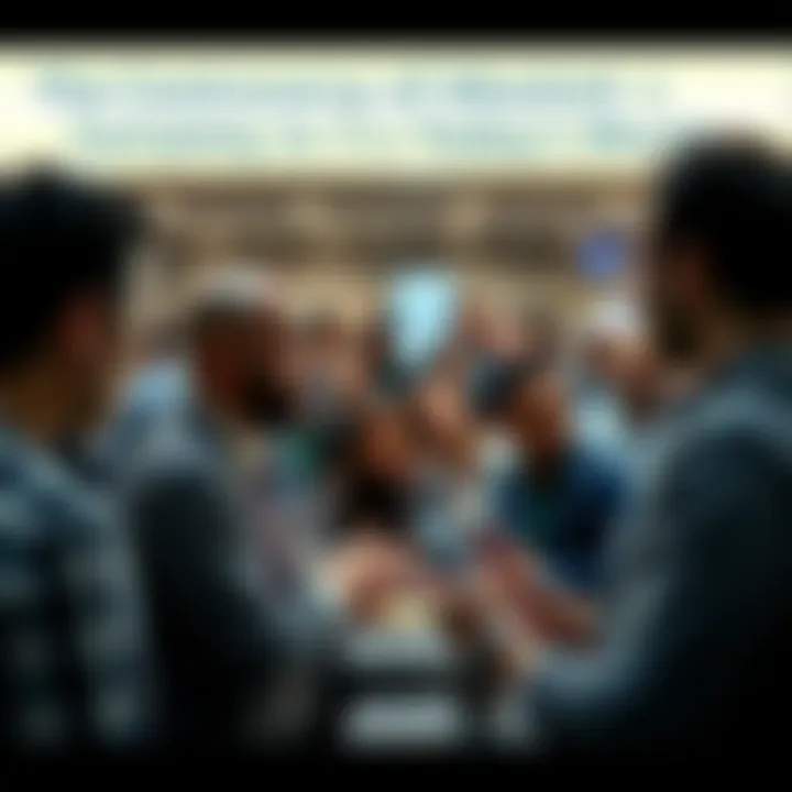 A group of people engaged in a heated discussion about beliefs and certainty in a public space