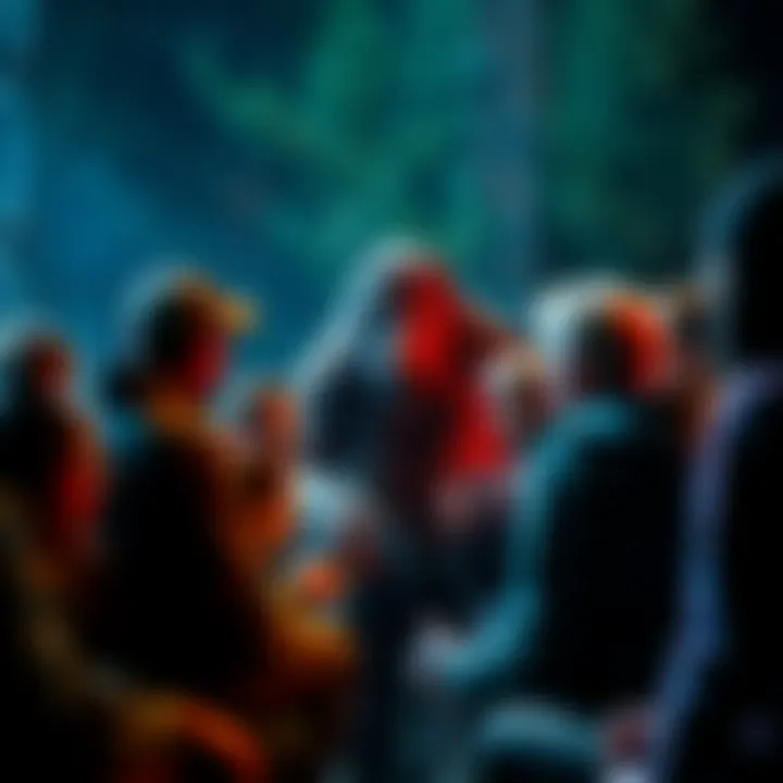A group of people engaged in a heated discussion about the film 'Capturing Bigfoot' and its claims regarding Bigfoot sightings.