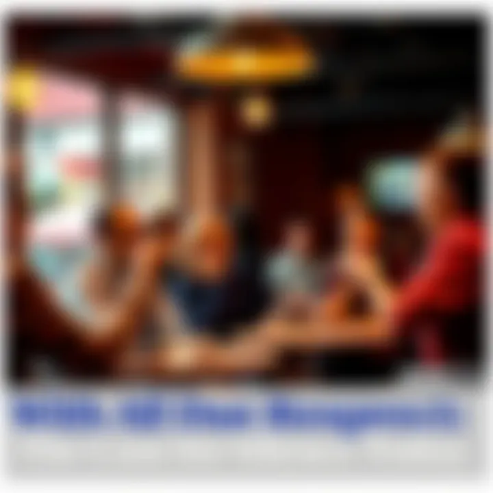 A group of people in a cafe having a lively discussion, with one person gesturing to emphasize a point, while another appears to be saying 'shut up'