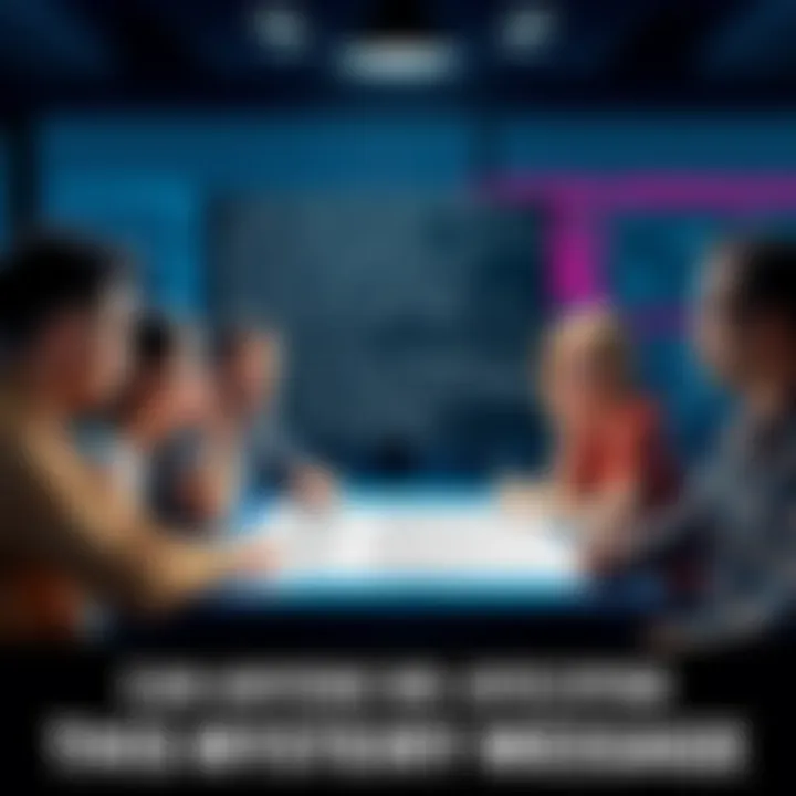 Group of people gathered around a table, looking at a mysterious message, sharing ideas and theories