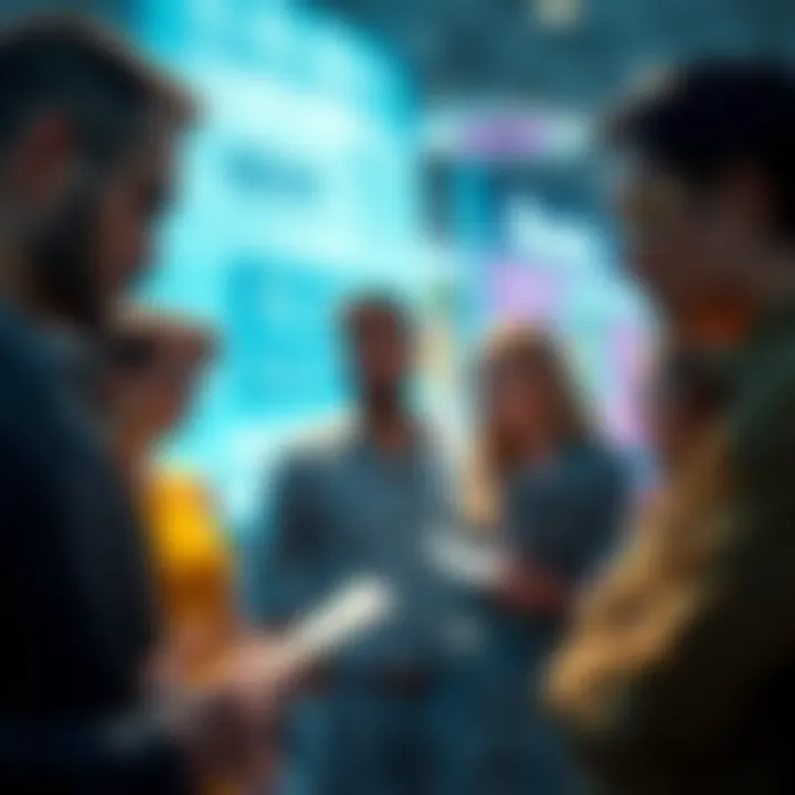 A group of people engaged in conversation, sharing ideas about various subjects.