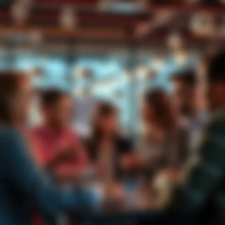 A group of people engaged in conversation, sharing ideas and insights to clarify a confusing situation.