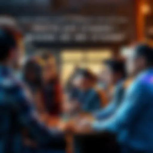 A diverse group of people engaged in a lively discussion about current affairs, reflecting on the present state and future implications.