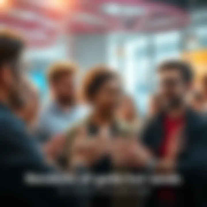 A group of diverse people engaged in a lively conversation about current trends and events, expressing various opinions.