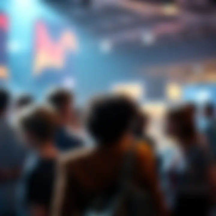 A diverse group of people engaging in conversation about recent news and opinions at a public forum.