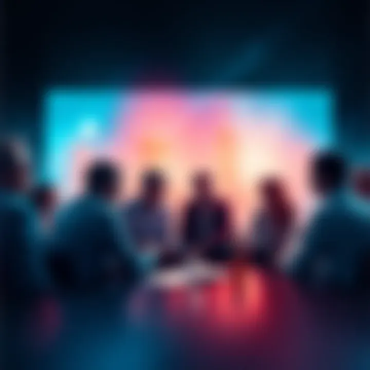 A group of people engaged in a serious discussion about the influence of elites in society
