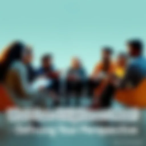 A group of people sitting in a circle, sharing thoughts about the meaning of enlightenment, with books and notepads in hand.