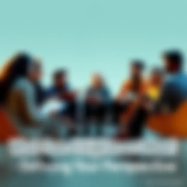A group of people sitting in a circle, sharing thoughts about the meaning of enlightenment, with books and notepads in hand.